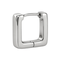 Square Polished Stainless Steel Hoop Earring | Dummyroses
