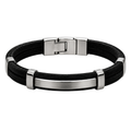Black Suede & Brushed Stainless Steel Bracelet | Dummyroses