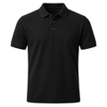 Black Cotton Piqué Polo Shirt | Dummyroses