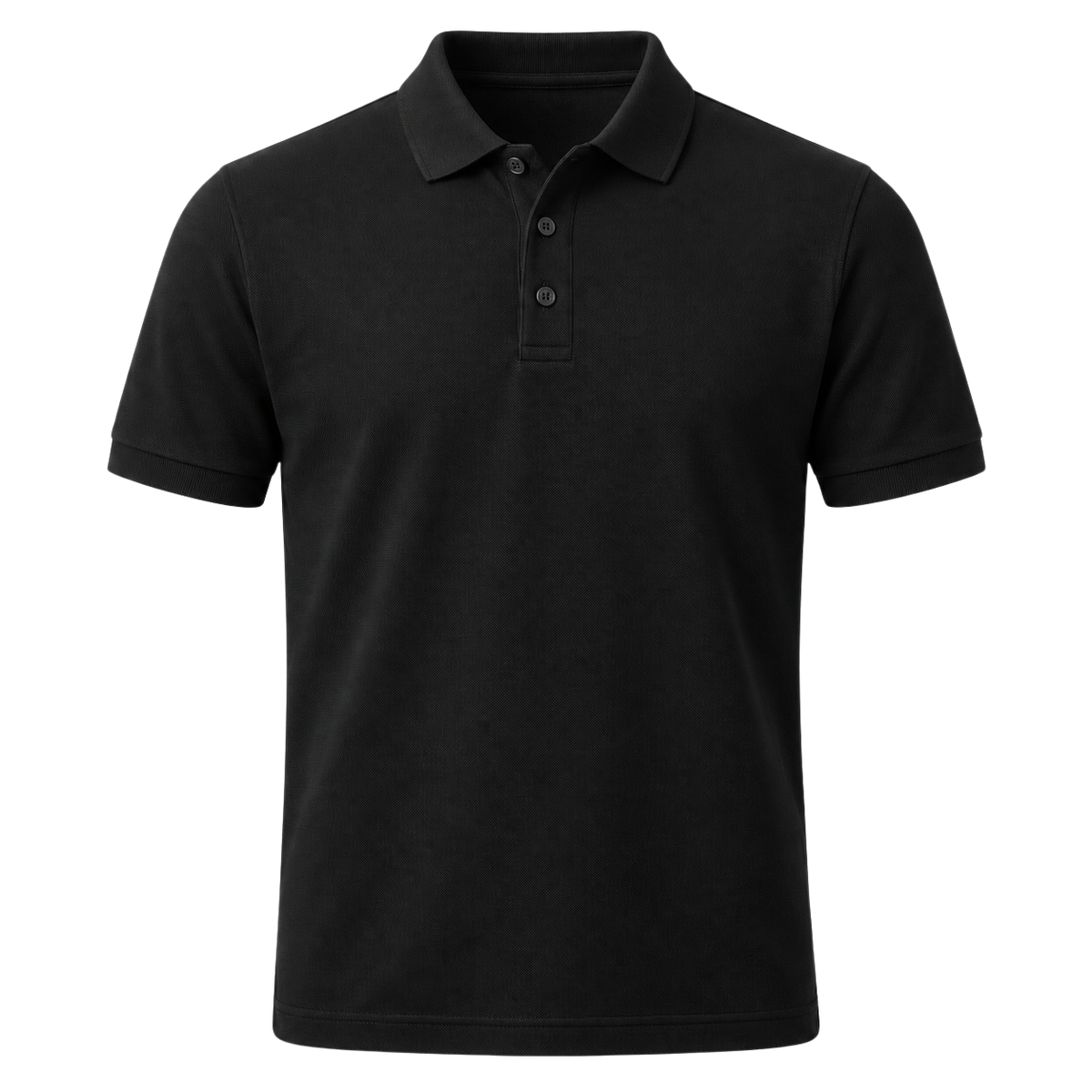 Black Cotton Piqué Polo Shirt | Dummyroses
