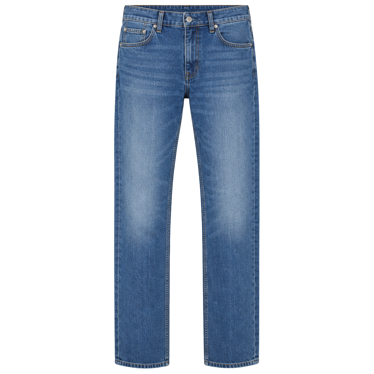 Mid-Wash Straight-Fit Denim Jeans | Dummyroses